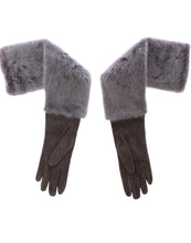 Gray Mink Fur Lambskin Suede Leather Gloves Dolce & Gabbana