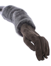 Gray Mink Fur Lambskin Suede Leather Gloves Dolce & Gabbana
