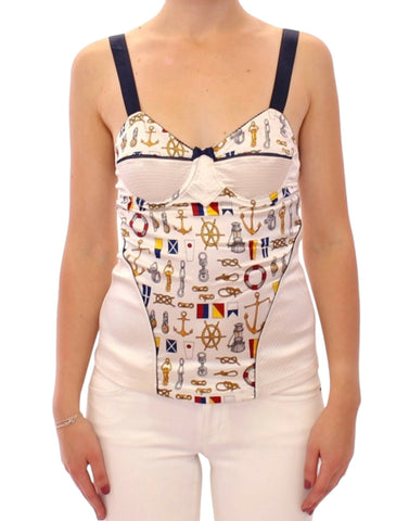 White sailor motive tank top Dolce & Gabbana