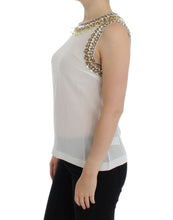 White crystal embellished tank top Dolce & Gabbana