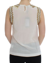 White crystal embellished tank top Dolce & Gabbana