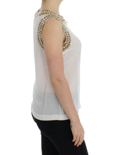 White crystal embellished tank top Dolce & Gabbana
