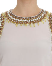 White crystal embellished tank top Dolce & Gabbana