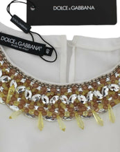 White crystal embellished tank top Dolce & Gabbana