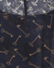 Blue gold key print silk blouse Dolce & Gabbana