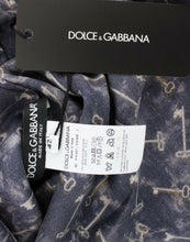 Blue gold key print silk blouse Dolce & Gabbana