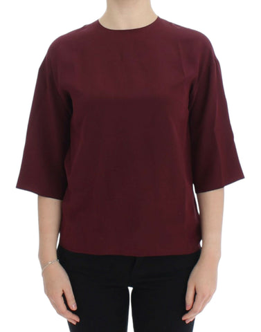 Red 3/4 sleeve silk blouse Dolce & Gabbana