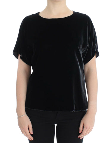 Black velvet shortsleeved blouse Dolce & Gabbana