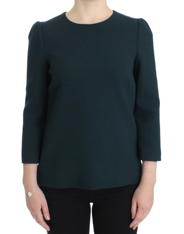 Green 3/4 sleeve wool blouse Dolce & Gabbana