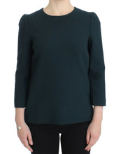 Green 3/4 sleeve wool blouse Dolce & Gabbana