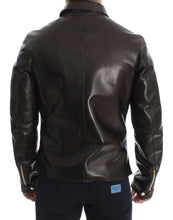 Brown Lambskin Leather Zipper Jacket Dolce & Gabbana