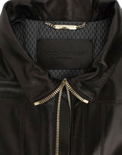 Brown Lambskin Leather Zipper Jacket Dolce & Gabbana