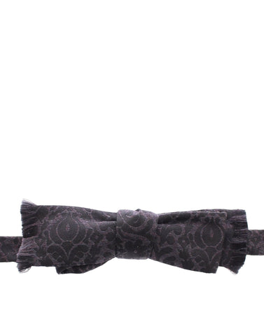 Gray Black Wool Silk Bow Tie Dolce & Gabbana