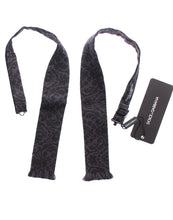Gray Black Wool Silk Bow Tie Dolce & Gabbana