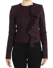 Purple Ruched Jacket Coat Blazer Short GF Ferre