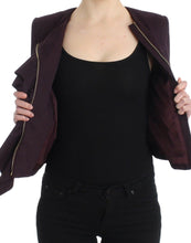 Purple Ruched Jacket Coat Blazer Short GF Ferre
