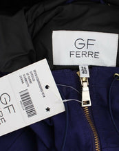 Blue Padded Jacket Hooded Short K-Way GF Ferre