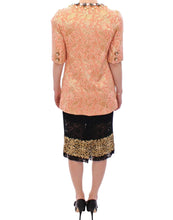 Pink Silk Brocade Crystal Jacket Coat Dolce & Gabbana