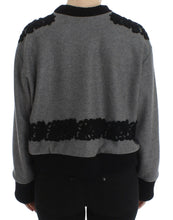 Gray Black Lace Wool Cashmere Sweater Dolce & Gabbana