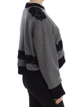 Gray Black Lace Wool Cashmere Sweater Dolce & Gabbana