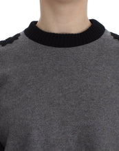 Gray Black Lace Wool Cashmere Sweater Dolce & Gabbana