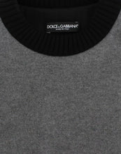Gray Black Lace Wool Cashmere Sweater Dolce & Gabbana