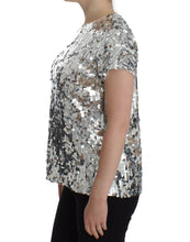 Silver Sequined Crewneck Blouse T-shirt Top Dolce & Gabbana