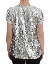 Silver Sequined Crewneck Blouse T-shirt Top Dolce & Gabbana