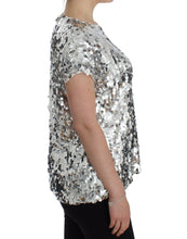 Silver Sequined Crewneck Blouse T-shirt Top Dolce & Gabbana