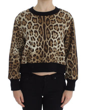 Leopard Print Crewneck Short Sweater Dolce & Gabbana