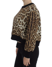 Leopard Print Crewneck Short Sweater Dolce & Gabbana
