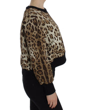 Leopard Print Crewneck Short Sweater Dolce & Gabbana