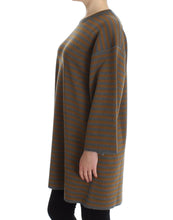 Oversized Gray Yellow Striped Sweater Top Dolce & Gabbana