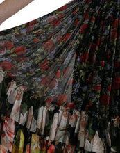 Dolce & Gabbana Multicolor Floral Chiffon Tiered Maxi Dress