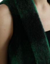 Dolce & Gabbana Black Green Buffalo Check Poncho Coat Jacket