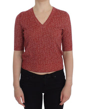 Red Wool Tweed Short Sleeve Sweater Pullover Dolce & Gabbana