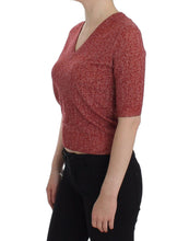 Red Wool Tweed Short Sleeve Sweater Pullover Dolce & Gabbana