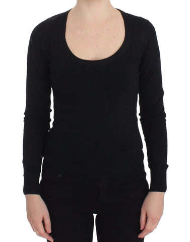Black Cashmere Crewneck Sweater Pullover Dolce & Gabbana