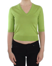Green Wool V-neck Pullover Sweater Top Dolce & Gabbana