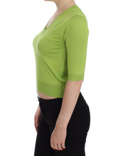 Green Wool V-neck Pullover Sweater Top Dolce & Gabbana