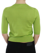 Green Wool V-neck Pullover Sweater Top Dolce & Gabbana