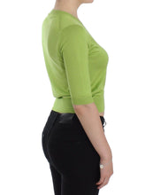Green Wool V-neck Pullover Sweater Top Dolce & Gabbana