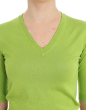 Green Wool V-neck Pullover Sweater Top Dolce & Gabbana