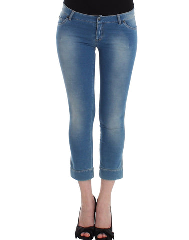 Beachwear Blue Jeans Capri Pants Cropped Ermanno Scervino