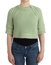 Green Cropped Knit Sweater Knitted Jumper Ermanno Scervino