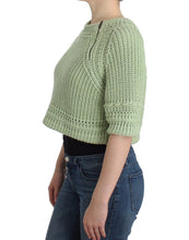 Green Cropped Knit Sweater Knitted Jumper Ermanno Scervino