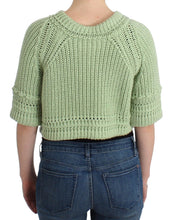 Green Cropped Knit Sweater Knitted Jumper Ermanno Scervino