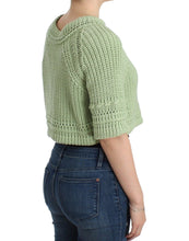 Green Cropped Knit Sweater Knitted Jumper Ermanno Scervino