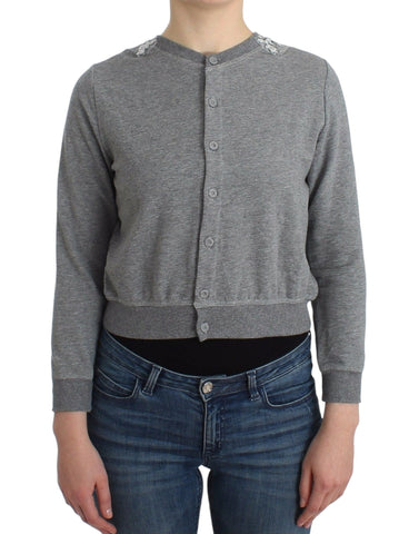 Lingerie Gray Lace Sweater Cardigan Top Ermanno Scervino