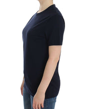 Lingerie Blue Crewneck Cotton Logo T-shirt Ermanno Scervino
